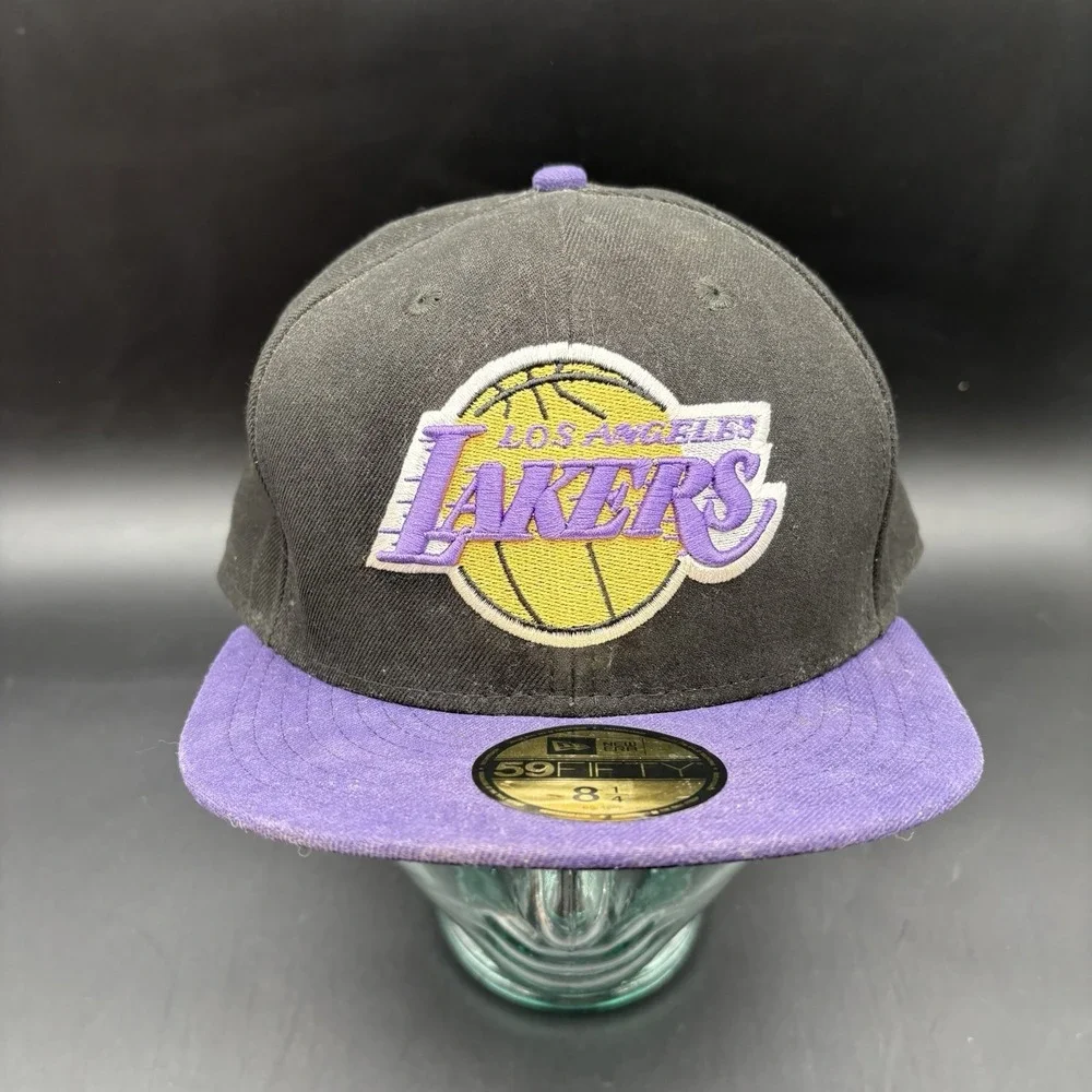 Lakers New Era 59FIFTY Hardwood Classics Fitted Hat Size 8 1/4 Black Purple